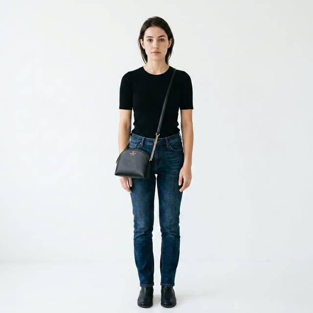 Spencer Dome Crossbody — Black