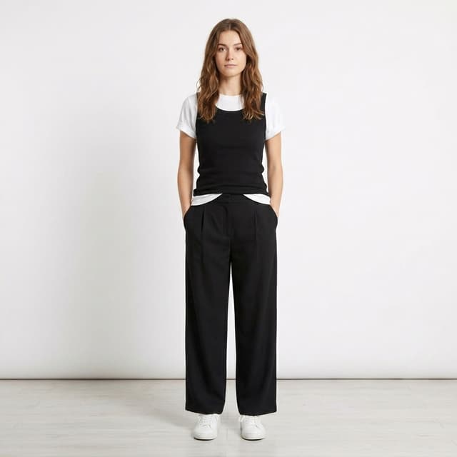 Wide-Leg Jersey Trousers