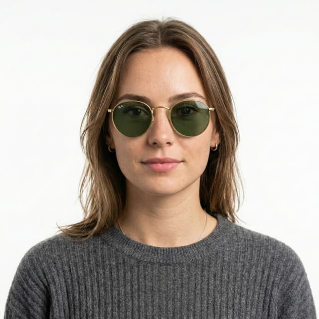 Round Metal — Gold/Green